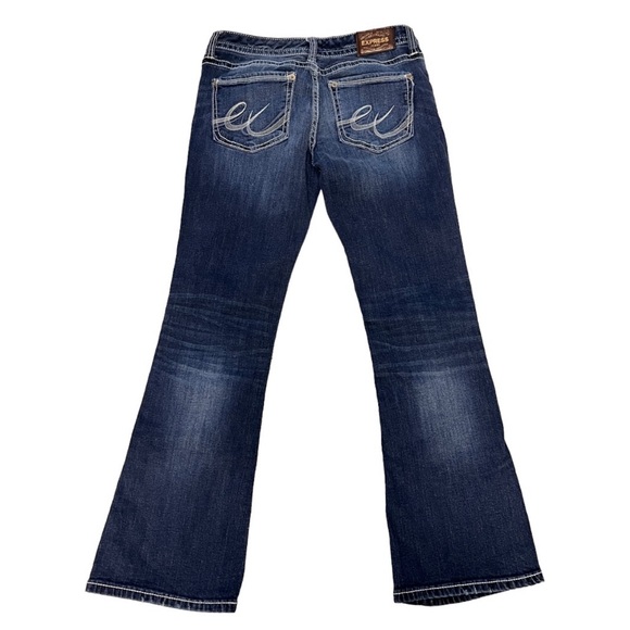 Express Stella low Rise Women's Size 6S Blue Bootcut Low Rise Dark Wash - Picture 2 of 7
